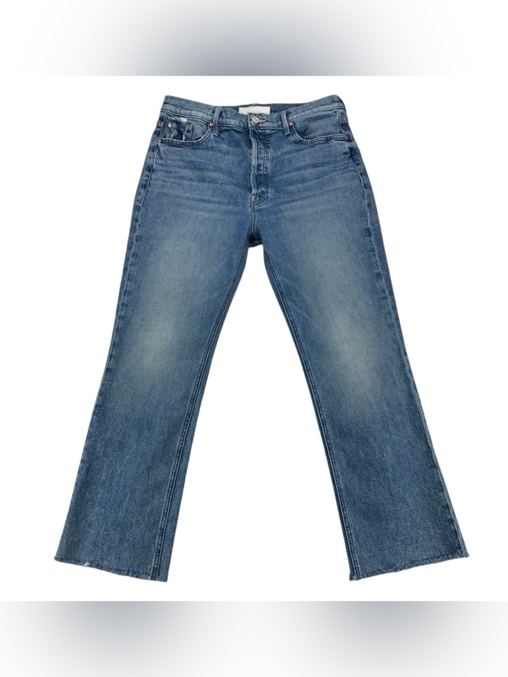 MOTHER The Tripper Flood Fray Jeans 32 Left In The Dust Button Fly Crop